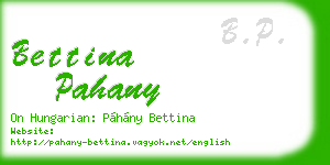 bettina pahany business card