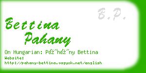 bettina pahany business card